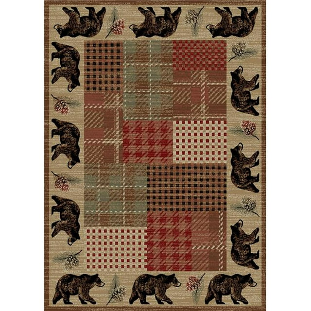 Mayberry HS9681 5X8 Tapis 5 Pi 3 Po x 7 Pi 3 Po Tapis de la Zone du Rover en Bordure de Foyer&44; Multi Couleur