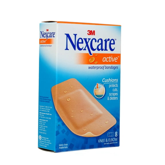 Nexcareâ„¢ Cushioned Waterproof Foam Bandages, Knee & Elbow, 8 ct.