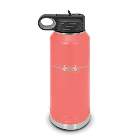 

P-61 Black Widow Water Bottle 32 oz - Laser Engraved w/ Flip Top Removable Straw - Polar Camel - Stainless Steel - Vacuum Insulated - Double Walled - fighter aircraft ww2 wwii night fighter - Coral