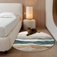 thumbnail image 2 of Abstract Wave 4FT Round Area Rugs for Living Room Lines Green White Brown Ombre Modern Art Ultra-Thin Non-Slip Round Rugs Machine Washable Low Pile Circle Carpet for Bedroom Kitchen Nursery, 2 of 9