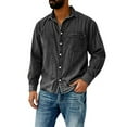 thumbnail image 2 of Men's Casual Long Sleeve Shirt with Classic Collar and Chest Pocket for Everyday Comfort in Autumn and Winter Seasonal Everyday Wear for Men's Shirts Black XXL, 2 of 5