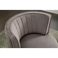 thumbnail image 4 of Swivel Accent Chair, Swivel Cuddle Barrel Chair with Metal Base, Upholstered Round Sofa Chair with Deep Seat, Swivel Fluffy Teddy Fabric Armchair for Living Room, Bedroom, Office, Gray, 4 of 9