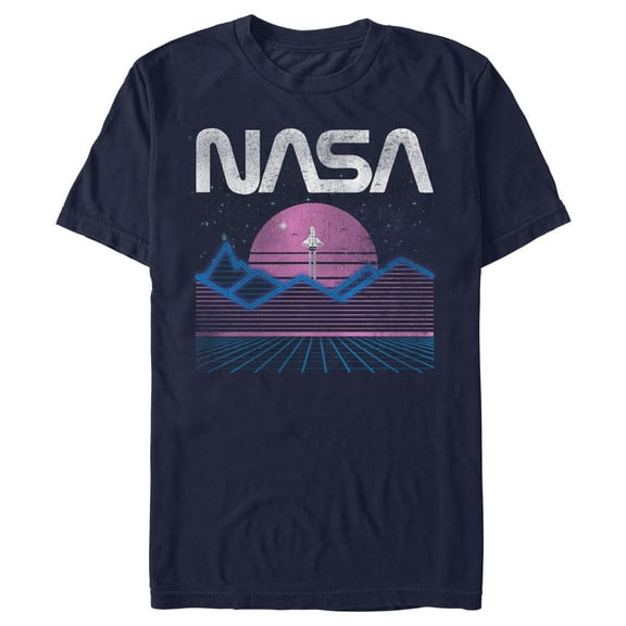 Men's NASA Space Shuttle Retro Scene Graphic T-Shirt