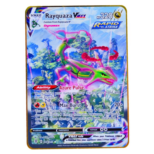 Card Metal Letters Gold Iron Playing Cards Gengar Vmax Rayquaza Charizard Pikachu Vstar Anime Game Gift Kid Toys