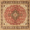 thumbnail image 1 of Ahgly Company Indoor Square Medallion Brown Traditional Area Rugs, 7' Square, 1 of 4