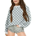 thumbnail image 2 of LIIPEE Girls Boys Hoodies Dot Printed Long Sleeve Round Neck Pullover Hoodless Sweatshirt Child Lovely Party Sweatshirts,Light Gray,6-7 Years, 2 of 4