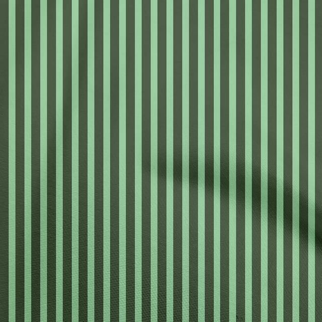 oneOone Tissu Polyester Lycra Vert à Rayures Matériel de Couture Tissu Imprimé au Mètre 56 Pouces de Large