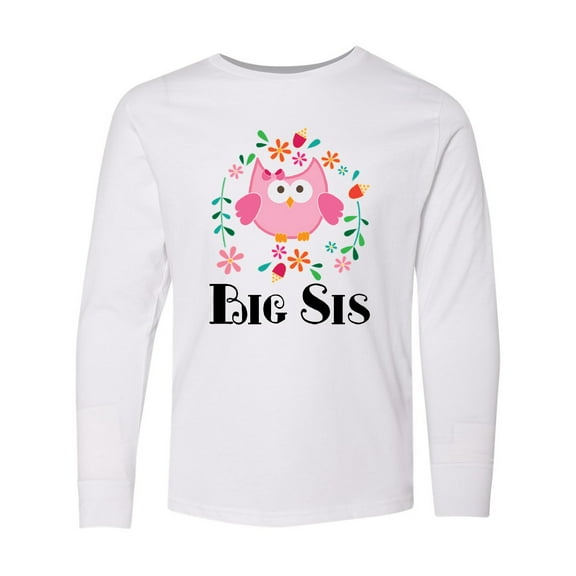 Inktastic Big Sis Girls Sister Announcement Long Sleeve Youth T-Shirt
