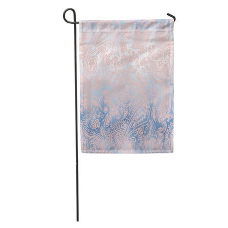 SIDONKU Pastel Paisley Pattern on Gradient Zigzag Ethnic Leaves and Plants Garden Flag Decorative Flag House Banner 12x18 inch