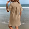 thumbnail image 7 of Guieoi Womens Dresses Plus Size Spring Summer Dresses for Women 2026 Casual Lapel-Collar Long Shirt Dress Brown XXXXXL, 7 of 7