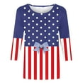 thumbnail image 4 of FAVIPT 4th of July T Shirt Women Casual Loose Summer 2025 Shirts Stars and Stripes Patriotic Print Tees 3/4 Sleeve Round Neck Shirts Multicolor,XXL, 4 of 5