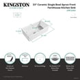 thumbnail image 4 of Gourmetier GPKF331810 Kaolin 33-Inch Ceramic Apron Front Single Bowl Farmhouse Kitchen Sink with Bottom Grid and Strainer, Glossy White, 4 of 4