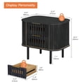 thumbnail image 2 of Wampat Modern Fluted Nightstand, Wooden End Table with 2 Drawers, 20.4H" Bedside table for Living Room, Bedroom, Black, 2 of 5