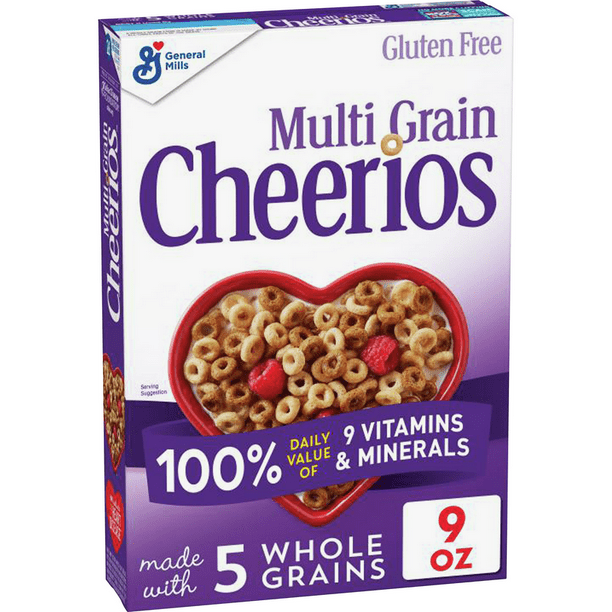 Multi Grain Cheerios, Multigrain Breakfast Cereal, Gluten Free, 9 oz