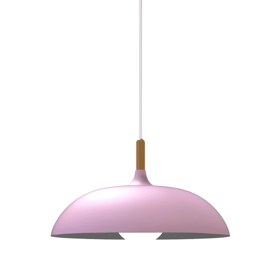 Lámpara De Techo Colgante ilios innova Macaron Retro con Madera 40 cm Dia Rosa