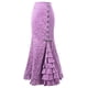 thumbnail image 1 of Falda larga retro con volantes y corte en forma de cola de pez para mujer - Diseño vintage ajustado - Tejido de poliéster - Tallas S-XXL, 1 of 2
