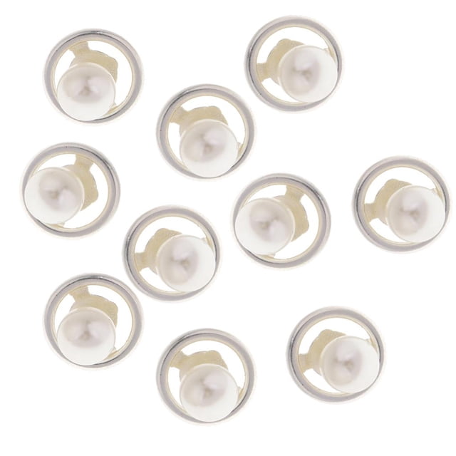 veasfak 10 Pcs Boutons Ronds en Plastique Perle pour Couture Robe de Mariée 10mm