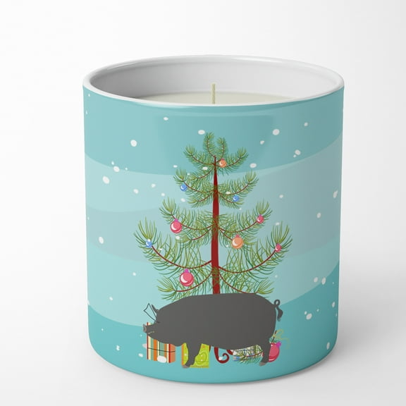 Berkshire Pig Christmas 10 oz Decorative Soy Candle 3.25 in x 3.75 in