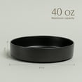 thumbnail image 4 of over&back Stackable Dinner Bowl Set - Stoneware Dishes - Comes with 4 Dinner Bowls - All-Occasion Place Settings Perfect for Pasta, Salads, Snacks - 8.3" x 8.3" x 1.9" - 40oz - Semi-Matte Black, 4 of 7