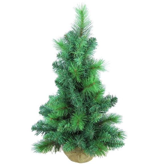 Admired by Nature GXT3903-NATURAL 24 in. Artificial Christmas Mix Needle Pine Tabletop Tree with Burlap Base