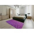 thumbnail image 5 of Ahgly Company Machine Washable Indoor Square Transitional Dark Magenta Purple Area Rugs, 3' Square, 5 of 7