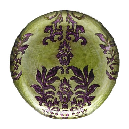 DAMASK 8.5" GREEN PURPLE SALAD PLATE