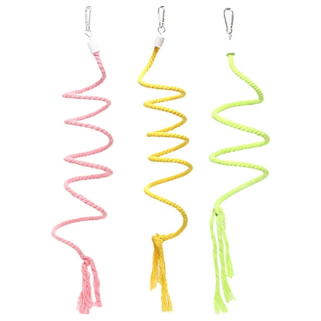 KAKOWELY 3Pcs Parrots Climbing Rope Bite-resistant Bird Rope Toy Parrot Cage Swing Parrot Swing Toy,39.37"X0.39"X0.39"