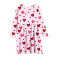 thumbnail image 4 of ATOGUTA Girls' Dresses Valentines Long Sleeve T-Shirt Dresses Kids Spring A-Line Twirly Skater Dresses Size 4T-14, Pink, 4 of 6