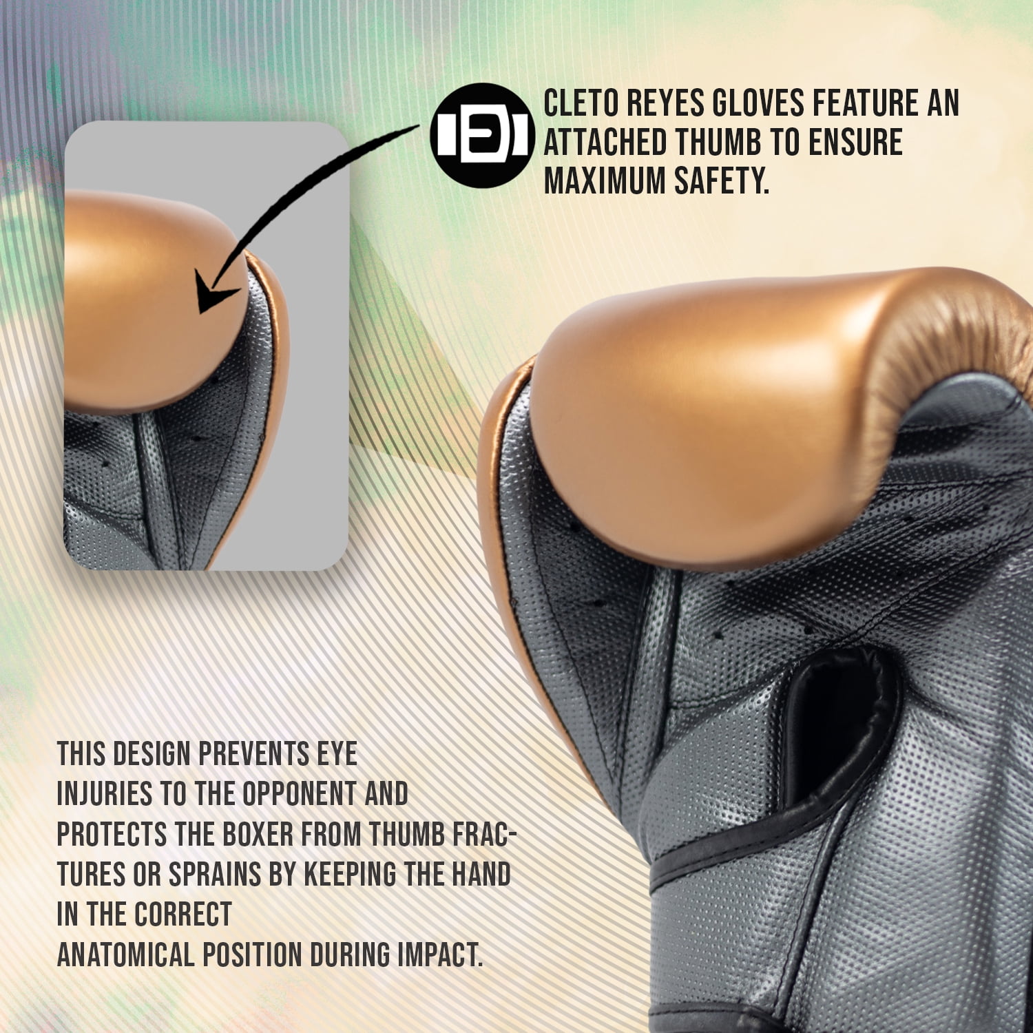 Cleto Reyes Hero Double Loop Boxing Gloves for Men and Women (16oz, Copper/Oxford Gray)