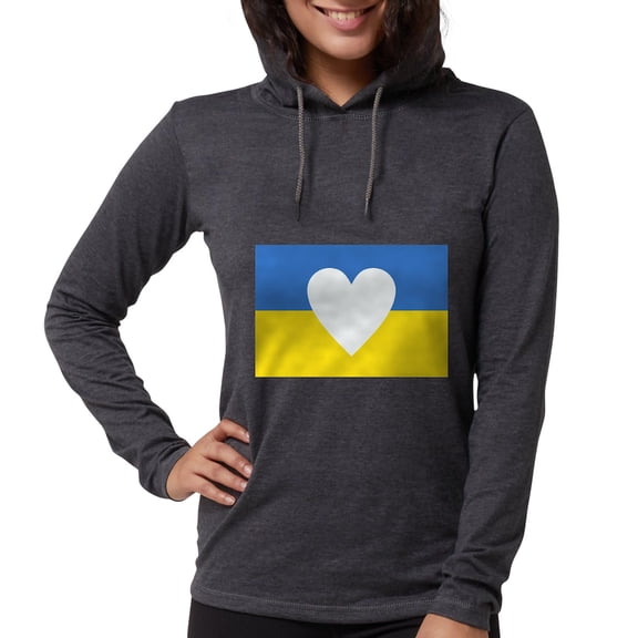 CafePress - Ukraine Heart Long Sleeve T Shirt - Womens Hooded Shirt