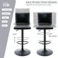 thumbnail image 5 of Bar Stools Set of 2, 360° Swivel Modern Square Bar Stool with Back, PU Leather Adjustable Height BarStools for Kitchen Dining Cafe, Black, 5 of 10