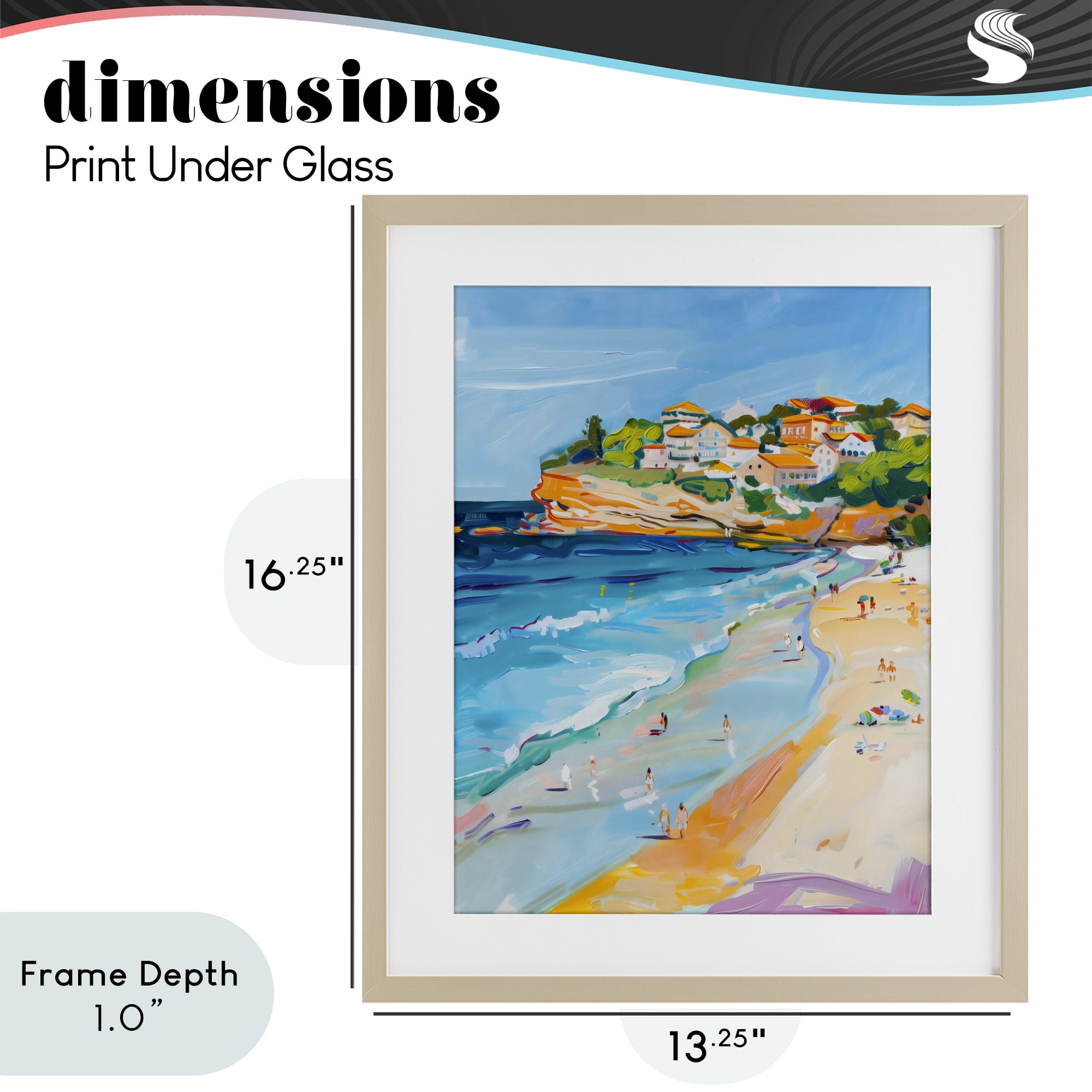 Stupell Industries Bondi Beach Cove Birch Framed Print Under Glass, design by The Prints Vibe