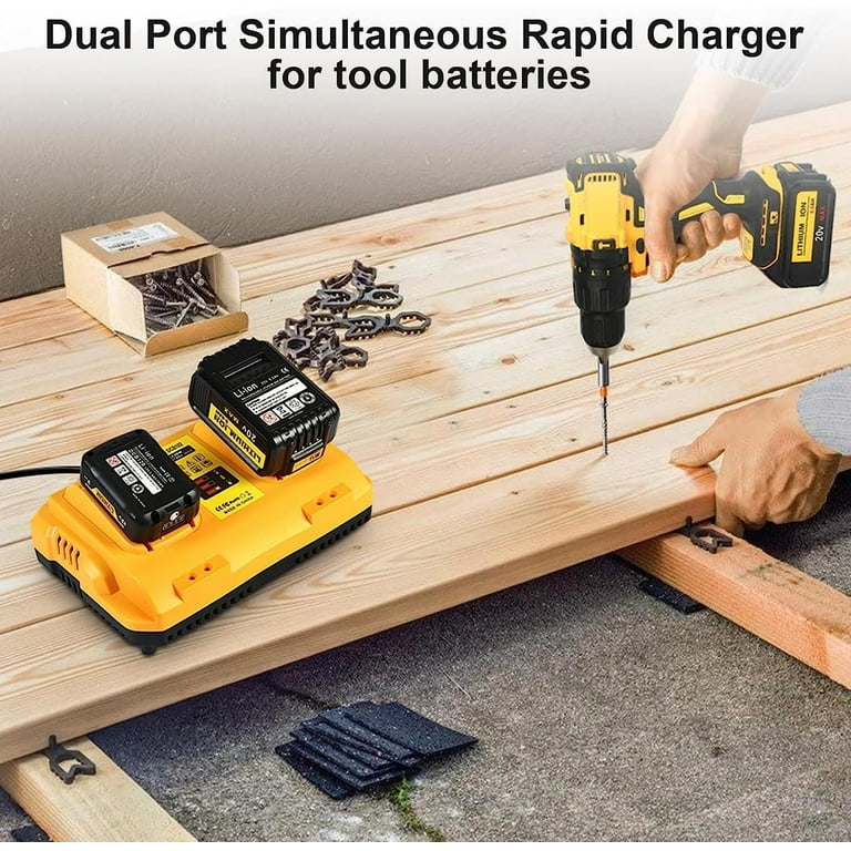 SUNBAT DCB102 Replacement for DeWalt Battery Charger Station Compatible with Dewalt 12V 20V Battery Charger Work with Dewalt 20V Battery and Tools Walmart
