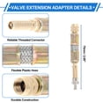 thumbnail image 3 of 1 Juego de extensión de válvula de llanta de cobre de 90 grados con extensor de vástago de llanta de acero inoxidable flexible de 75 mm para automóvil, motocicleta, RV, camión, bicicleta, 3 of 6