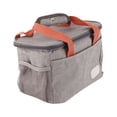 thumbnail image 2 of Bolsa de almuerzo térmica de 15 l, gruesa, impermeable, de aluminio, portátil, de gran capacidad, reutilizable, para oficina, picnic, color gris., 2 of 14