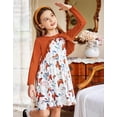 thumbnail image 4 of Oudiya Toddler Little Girls Dress and Cardigan 2 Piece Sets Floral Print Sleeveless Sundress and Long Sleeve Shrugs Casual Sets for Kids 2-6Y, 4 of 9