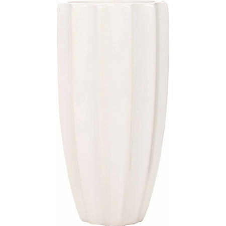 Ribbed Ceramic - Mainstays Ribbed Ceramic Vase, White