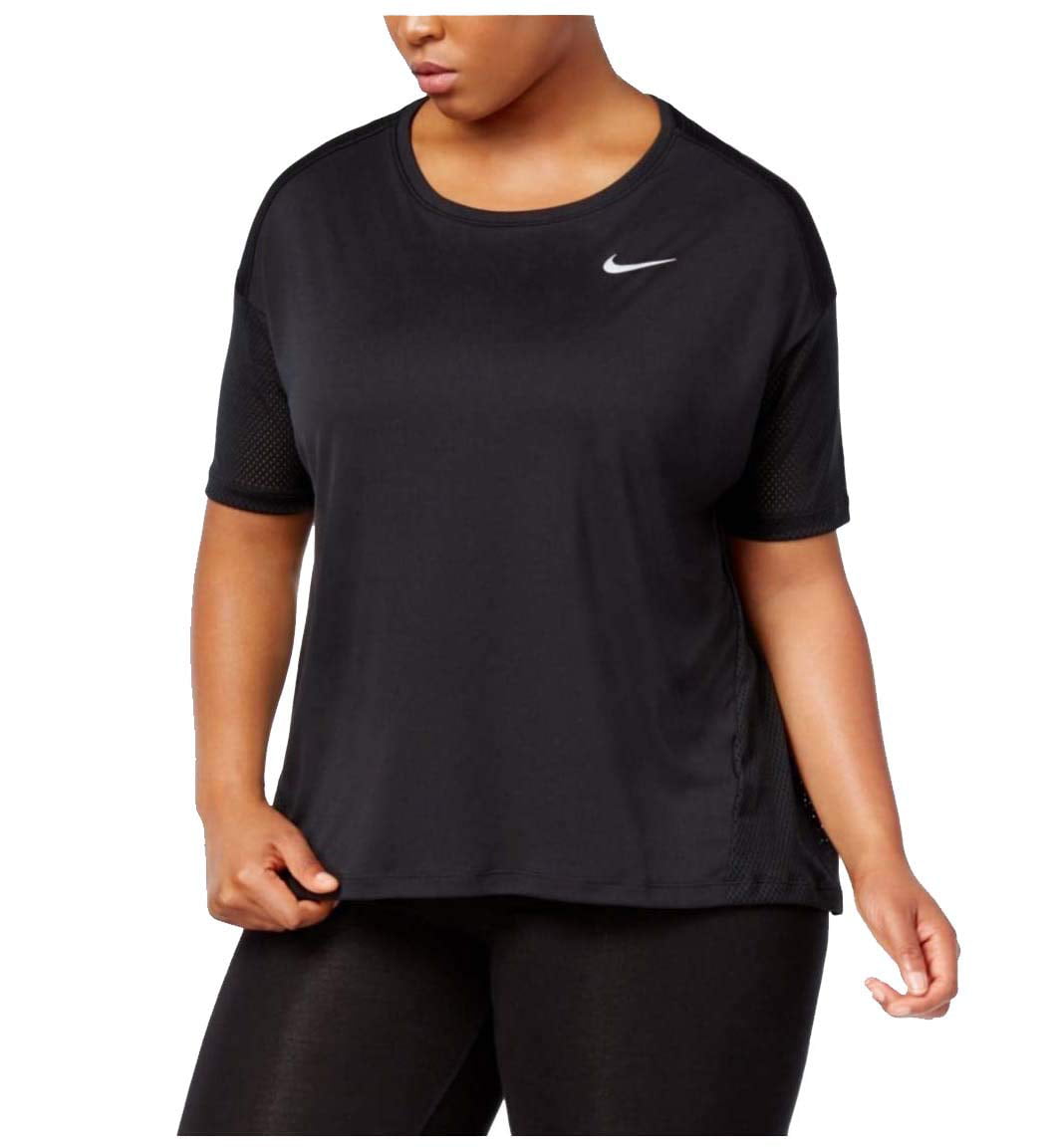 Nike - Nike Women's Plus Dri-Fit Miler Running Shirt (2X, Black ...