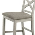 thumbnail image 3 of Wooden Counter Chair with X Shaped Backrest with Padded Seat,White and Gray, 3 of 5