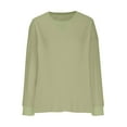 thumbnail image 5 of Mrat Womens Color Block Shirt Casual Crew Neck Sweatshirt Fall Long Sleeve Waffled Knit Sweatshirt Loose Fitting Tunic Tops Blouse Zip up Lightweight Hoodie Women S-133 Green S, 5 of 9