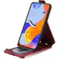 thumbnail image 4 of Zipper Wallet Case for Xiaomi Redmi Note 11 Pro with Card Holder Slot, PU Leather Adjustable Kickstand Flip Handbag Phone Cover for Xiaomi Redmi Note 11 Pro/Redmi Note 11E Pro SDLL Red, 4 of 14