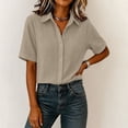 thumbnail image 4 of XuJwPNcy Button Down Shirts for Women Short Sleeve Thin Fashion Tops Loose Collar T Shirts Summer Casual Breathable Clothes, 4 of 6