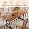 thumbnail image 3 of Finmind 63-inch Solid Wood Dining Table for 4-6 People, Industrial Rectangle Kitchen Table with Metal Legs, Brown and Black, 3 of 6
