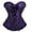 Purple, variant on Women's Lace Up Corset Boned Floral Overbust Lingerie Bustier Bodyshaper Top