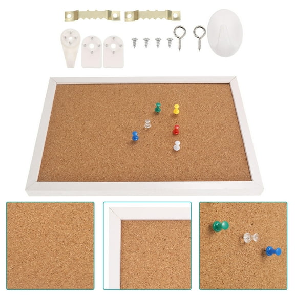 TEHAUX 1Set Rectangular Cork Board Bulletin for Home Wood Material 30x30cm