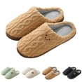 thumbnail image 5 of YOUYEDIAN Cute Bear Slippers for Women Men Fuzzy Plush Winter Warm Orthopedic House Slippers Cartoon Indoor Shoes Khaki US-9（EU-42）, 5 of 5