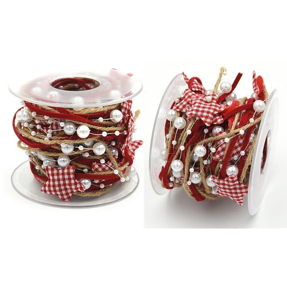 KALLORY Christmas Decorative Ribbon Roll Multi Colored 500cm x 3cm Polyester for Cake Decorations and Crafts