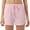 Pink, variant on Laipiong Women's Shorts Casual Stretch Waisted Solid Running Comfortable Basic Elastic Athletic Vacation Clothes