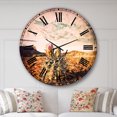 thumbnail image 2 of Designart 'Large Cactus under Cloudy Sky' Traditional wall clock, 2 of 6