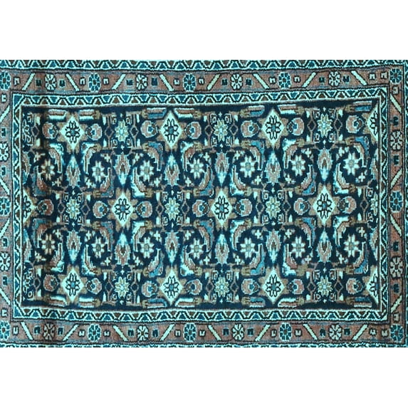 Ahgly Company Indoor Rectangle Persian Light Blue Traditional Area Rugs, 6' x 9'